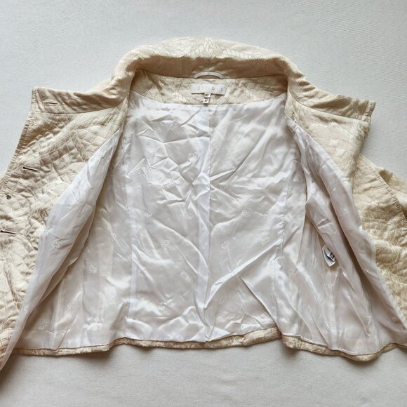 Escada Cropped Quilted Cream Jacket Blazer Vintage Rare Luxury Classic Office - Picture 7 of 16
